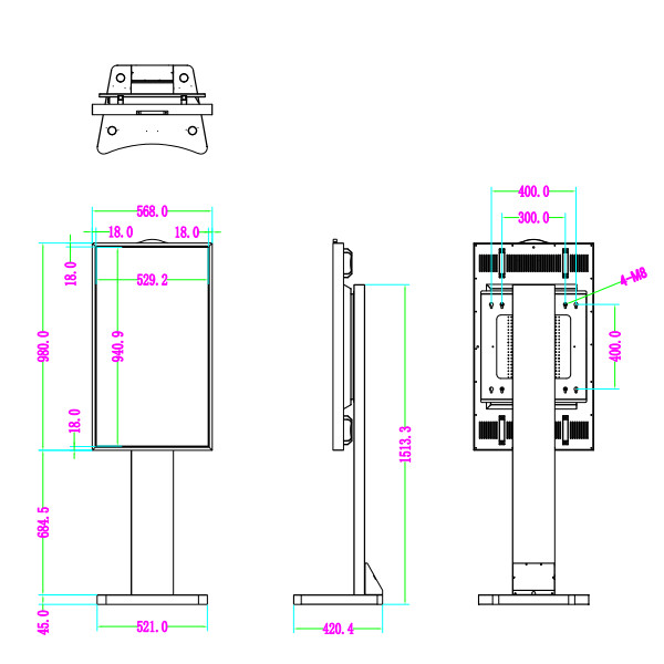 43 Inch Shop Window Lcd Display Screen Vertical LCD Floor Window Screen Digital Advertising