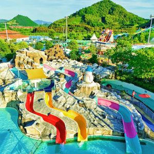 Adults Lazy River Adventure Park Water Playground Equipment Blue Green