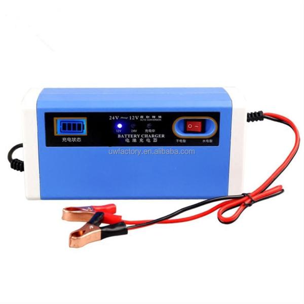 PC Fireproof Material 12V 6A Motorcycle UPS Car Battery Charger Pulse Repair with LCD Charger EU Plug US Plug UK Plug