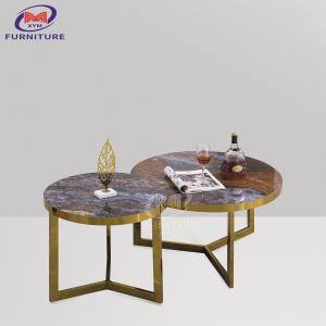 Quality Modern Steel Coffee Round Marble Table Nesting Stainless Steel Tables For Living Room wholesale