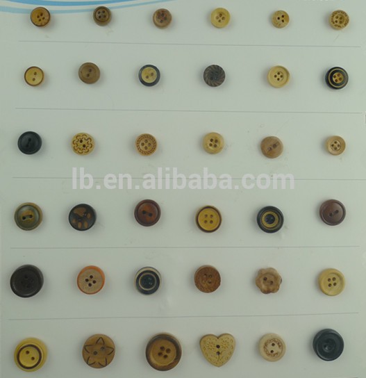 13mm Custom Logo Wood Button 2 Holes Wholesale Wood Garment Buttons