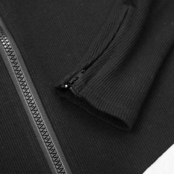 Solid Color Full Zipper Bespoke Sweaters Long Sleeve Women Sexy Knitted Outerwear