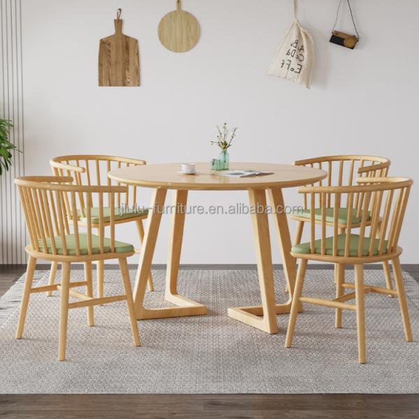 Nordic Style Solid Wood Dining Table for Home Furniture at Hospital in Rectangular Shape