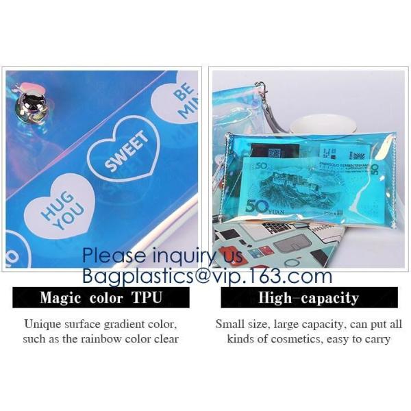 Promotional EVA cosmetic pouch bag with a rubber handle,eco friendly transparent BSCI women EVA cosmetic bag, bagease