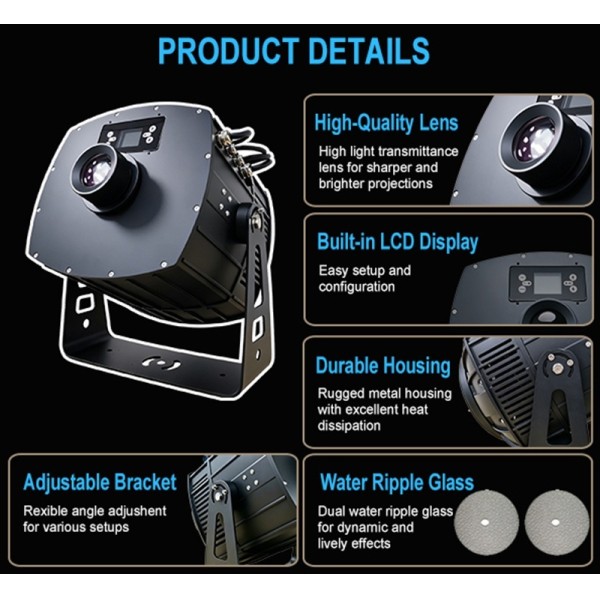 300W LED Ripple Water Effect Projector Outdoor Landscape Wedding Decoration Light