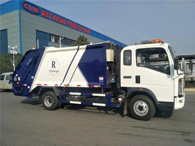 HOWO 4X2 8m3 Garbage Compactor Truck  / 5 Ton Compressed Garbage Truck