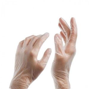 China Powdered Clear Disposable Vinyl Gloves Large L XL Anti Slip on sale