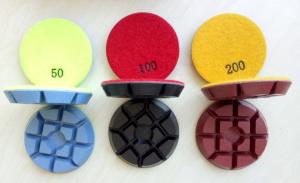Quality 3 Inch 75mm Colourful Concrete Floor Polishing Pads With 11mm Thickness wholesale