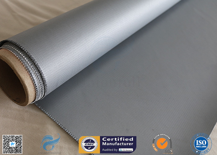 0.45mm 1.5m Wide 510g / M2 E - Glass Fiber Silicone Coated Fiberglass Fabric Heat Resistant