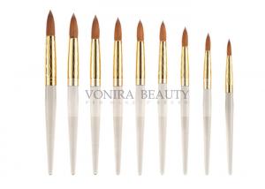 Quality Elegant Pearl Nail Art Brush With Beautiful Carved Gold Ferrule For Different Type Nail Painting wholesale