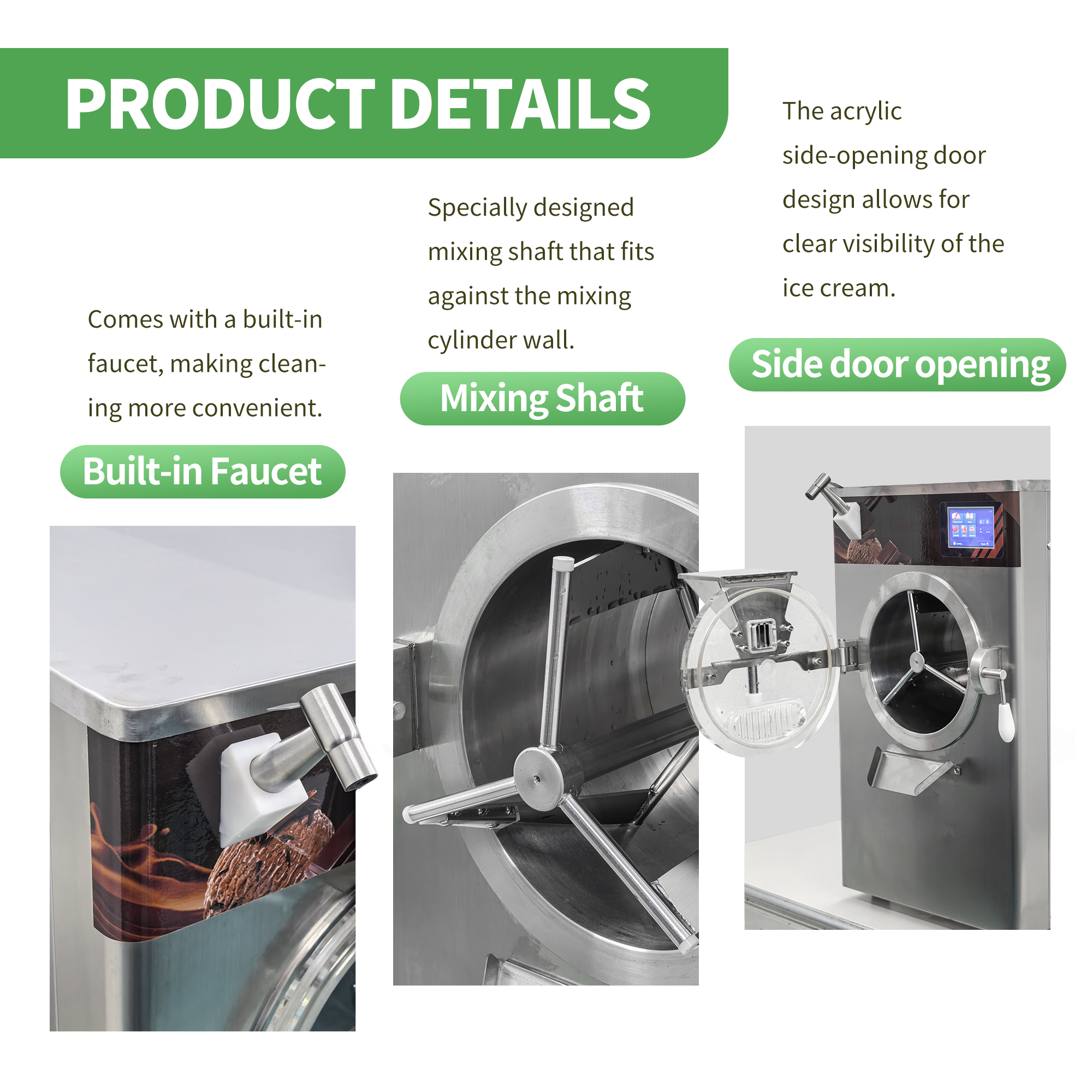 12L Capacity Hard Ice Cream Machines 48L/H Automatic Commercial Ice Creme Gelato Roll Maker for Business Sale App-Control