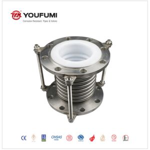 PTFE Lined Stainless Steel Bellows Expansion Joint , Rubber Expansion Joint