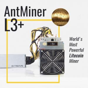 China Scrypt Mining Asic Bitmain Antminer L3+ 504MH/S 800W 35cm*13cm*19cm on sale