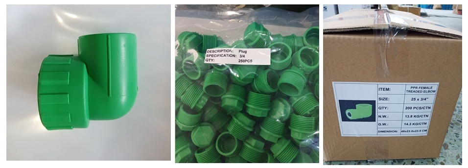 Different Size PPR Water Pipe Fitting with Brass for Agricultural Pipes