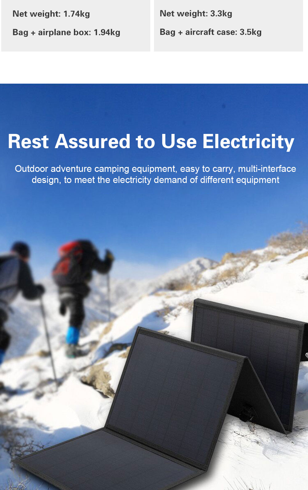 40W Monocrystalline Foldable Solar Panel With Usb Type C DC For Camping
