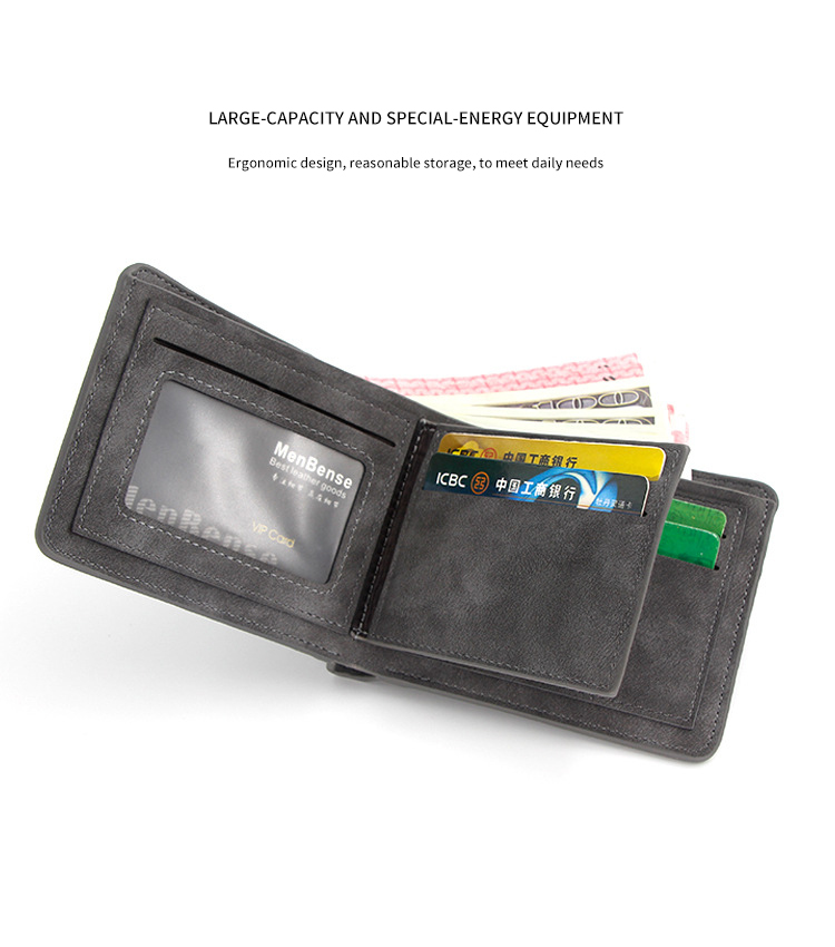 Style Fashion Man Purse Ultrathin Vintage Matting PU Leather Men Wallets for Decoration