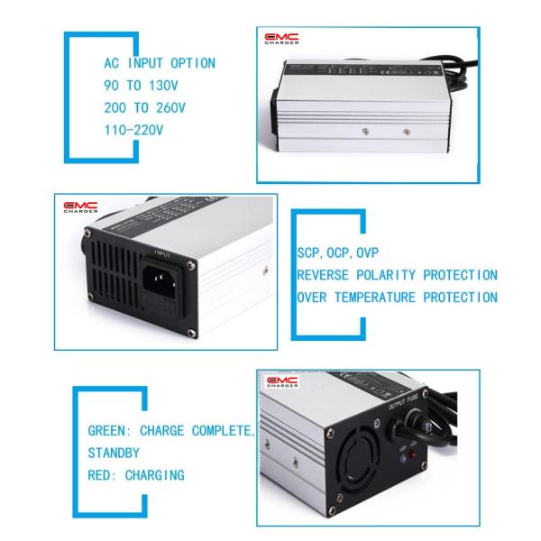 12V 8A Aluminium Alloy with Fan lithium battery charger for E-bike CE