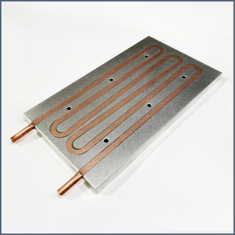 40x480x12mm Radiator Heat Sink Cold Plate With Embedded Cooper Tubes