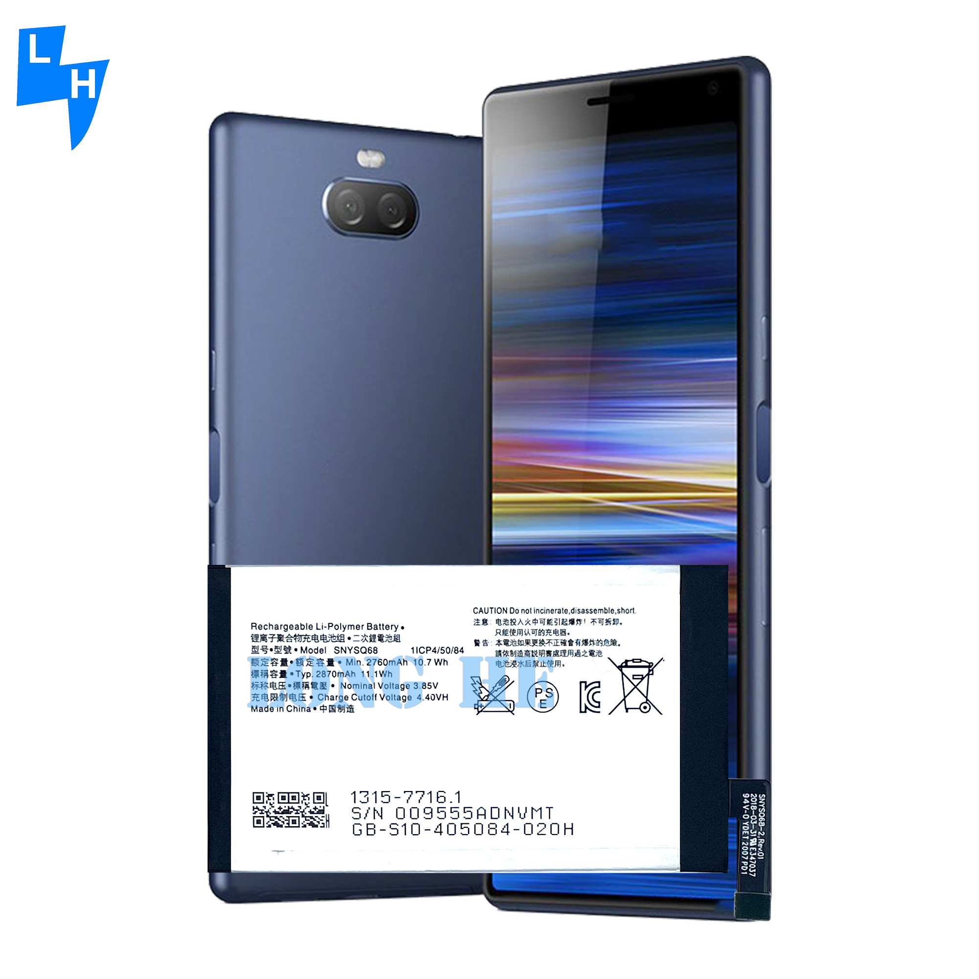 Replacement Battery SNYSQ68 for Sony Xperia 10 3113 3123 4113 4193 Dual IC Protection
