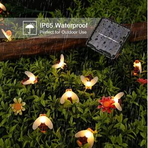 PVC 4 Inches 30LEDs Honey Bees Animal Shaped Solar Garden Lights