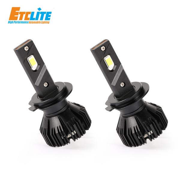 12V Fan Cooled LED Headlights H7 H4 100w IP68 Waterproof X70