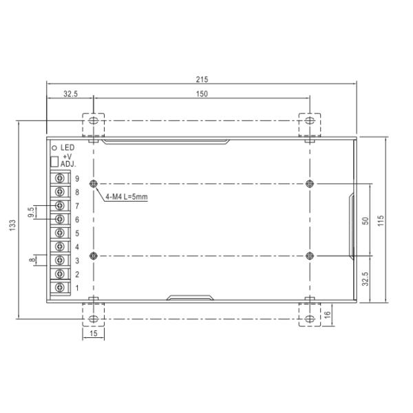 LRS-200 LED Lighting Power Supply Withstand 300VAC Surge Input Indoor Use MW Driver IP20