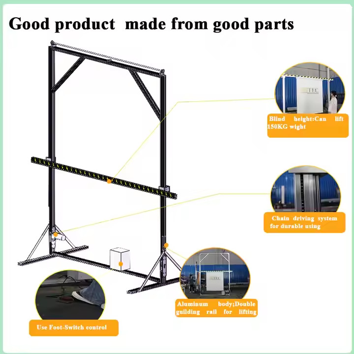 250W Blinds Inspection Hoist Dual Pole Roller Blind 3200mm Hoist Blind Hoistways