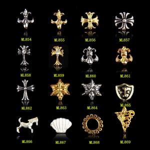 Quality New nail designs /metal nail art/ gold studs nail jewelry 3D DIY floating charms ML854-869 wholesale