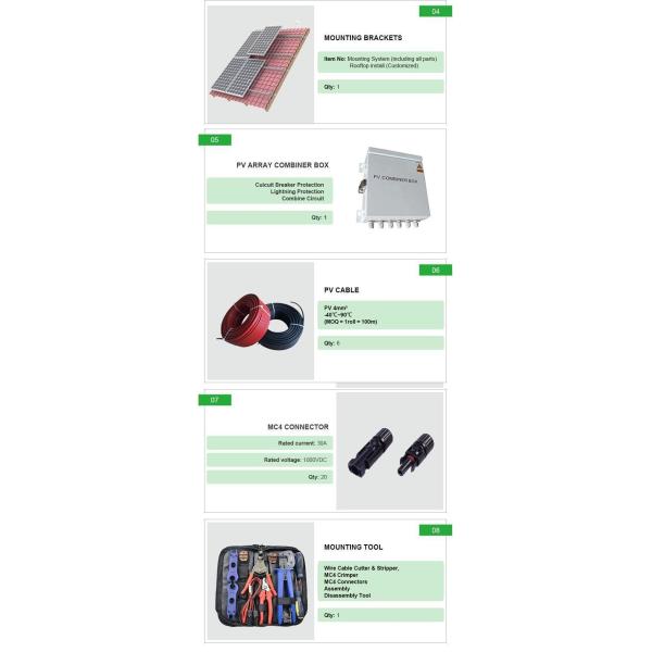 30KW Hybrid Solar Power System Kit MPPT Hybrid Inverter With BMS Protection