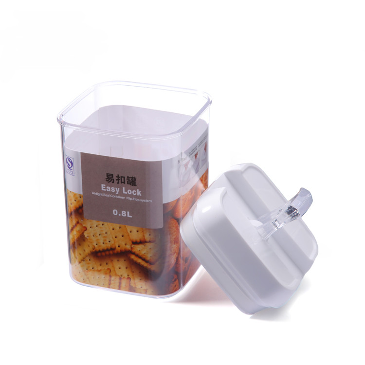Customized Space-Saving 0.8L Airtight Plastic Dry Food Storage Container for Kitchen Use