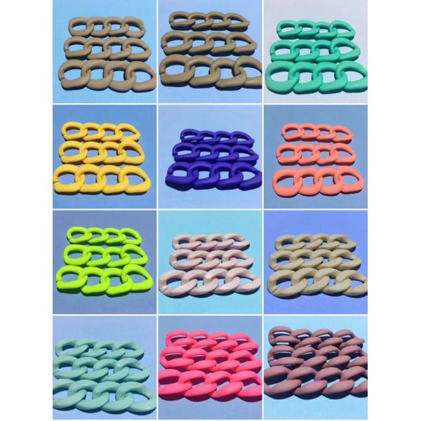 2021DIY plastic link ring Silver Gold plating plastic chain for shoes bag