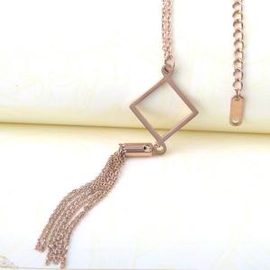 Long tassel Necklace with Stainless Steel Materials,High End Fashion Jewelry Women′s Sweater Tassel Pendant Necklace