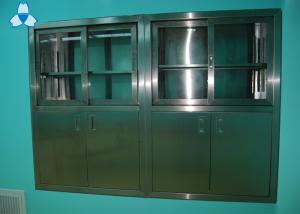 Quality Drug Storage Hospital Air Filter Stainless Steel Medical Cabinets With Manual Sliding Half - Glass Door wholesale