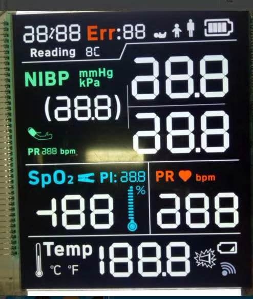 VA Negative Segmented LCD Module – High Contrast, 3.3V, Pin Interface