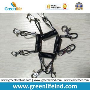 Short Tool Coiled Lanyard Holder W/Customized Lobster Claws