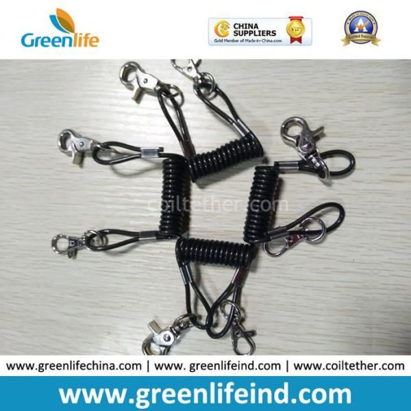 Short Tool Coiled Lanyard Holder W/Customized Lobster Claws