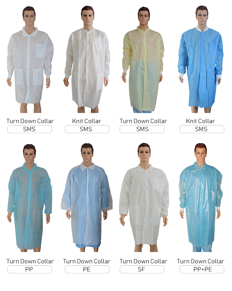SMS Disposable Lab Gowns CE FDA ISO9001 Certified for Kids Adult