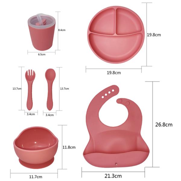 Modern Silicone Baby Feeding Set Bib And Plate Customized CPSIA CSPA Standard