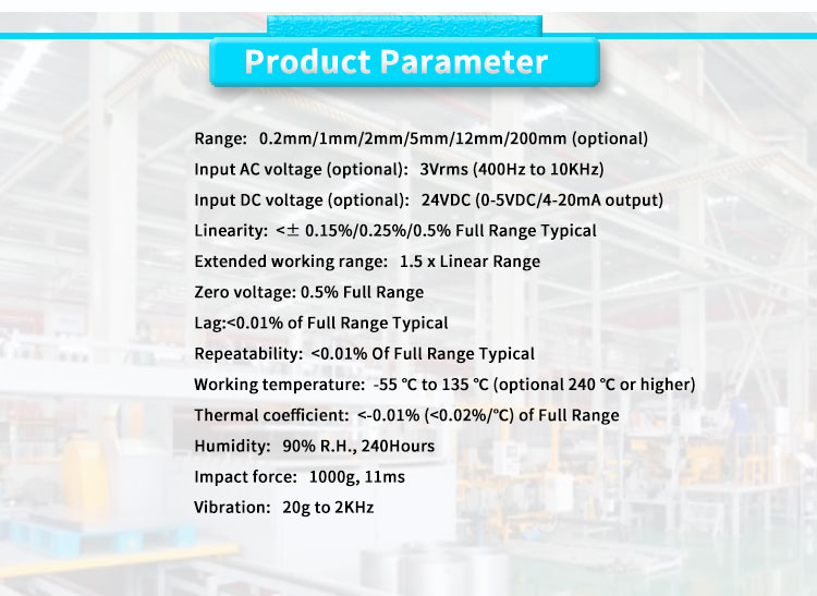 UBMD-750S Linear Motion Position Sensor Measurement Corner Position Transmitter Gage Head Displacement Sensor LVDT