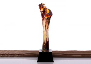 Quality Classical Pillar Shape Custom Made Trophy , Colored Glaze Award Cups Trophies wholesale