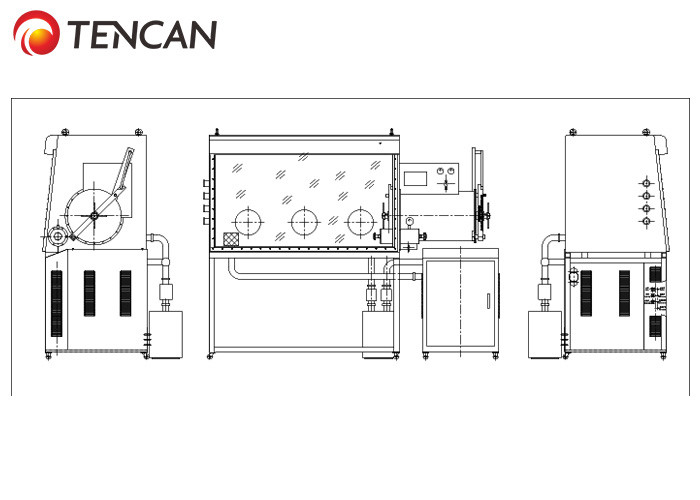 Double Sides Laboratory Glove Box Gas Management System with Inert 3 Ports Organic Gas Purification
