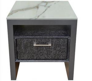 Quality Stone Top Night Stands Oak Wood For Hotel Bedroom , Metal Brushed Handle wholesale