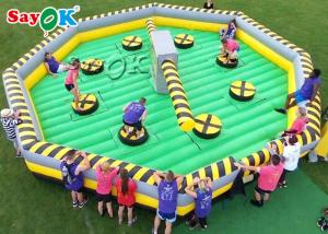 China Inflatable Party Games Fun Inflatable Sweeper Game Wipeout Meltdown Obstacle Course For Kids on sale
