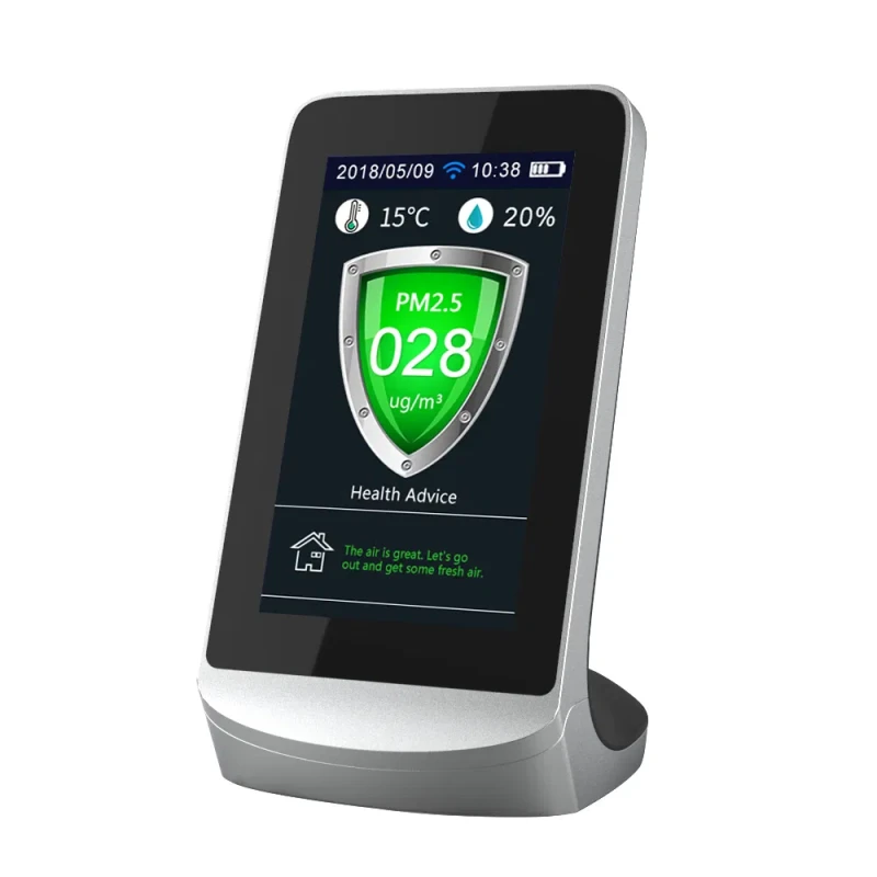 WiFi Connect Tuya APP Multi Function Air Quality Monitor for CO2 PM2.5 HCHO TVOC