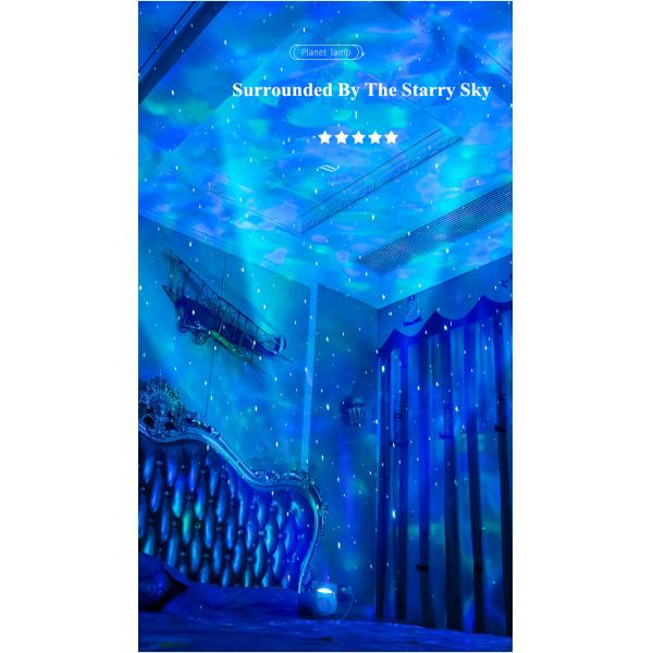 Planet Star Light Projector Wireless Rechargeable Galaxy Projector Night Light Built In White Noise Sleep Music Speaker