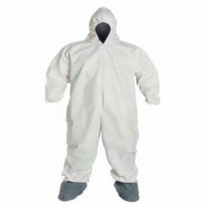 China SMS Disposable Coverall Hooded Hospital CAT III Non Woven Protective Coverall on sale