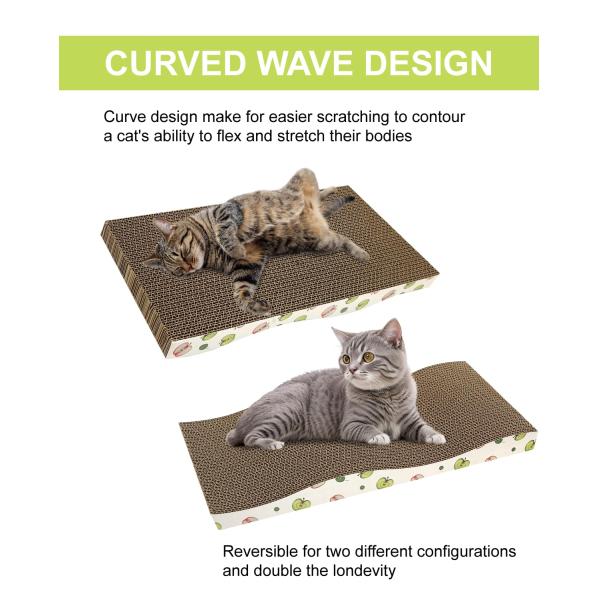 Cat Scratcher with Catnip Premium Corrugated Indoor Cat Furniture Durable Scratch Pad for Kittens Cats Play