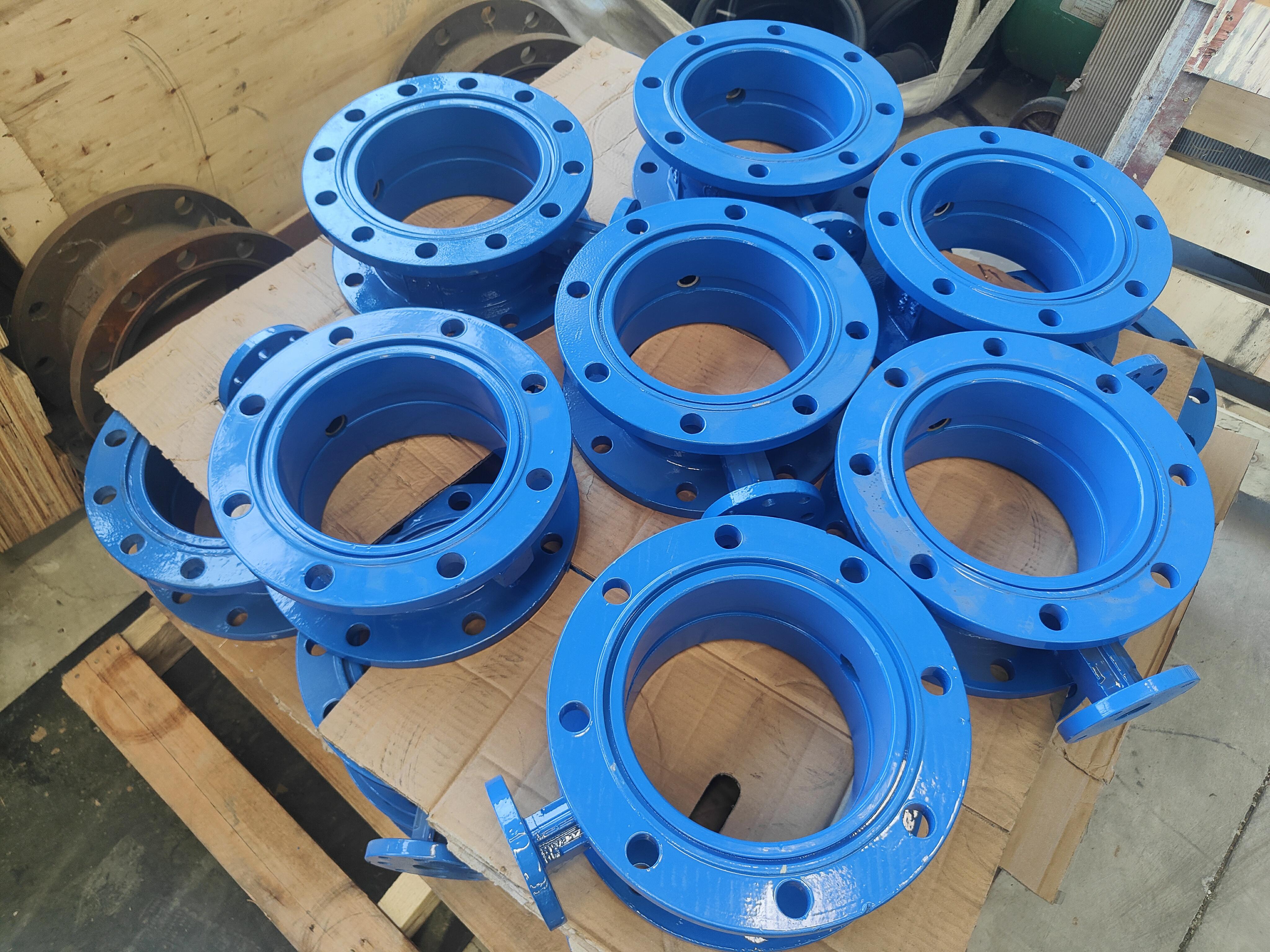 Gas Media Butterfly Valves Rubber Seat Double-Flanged 24V/DC Electric Rotary Actuator