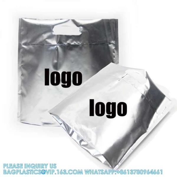 Cheap Food Storage Hot Cold Pack Ice Delivery Bag Custom Reusable Waterproof Insulated Mylar Foil Zipper Thermal for sale
