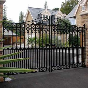 Quality Black Brown Gold Wrought Iron Fence Gates Driveway Entrance 36mm 50mm wholesale